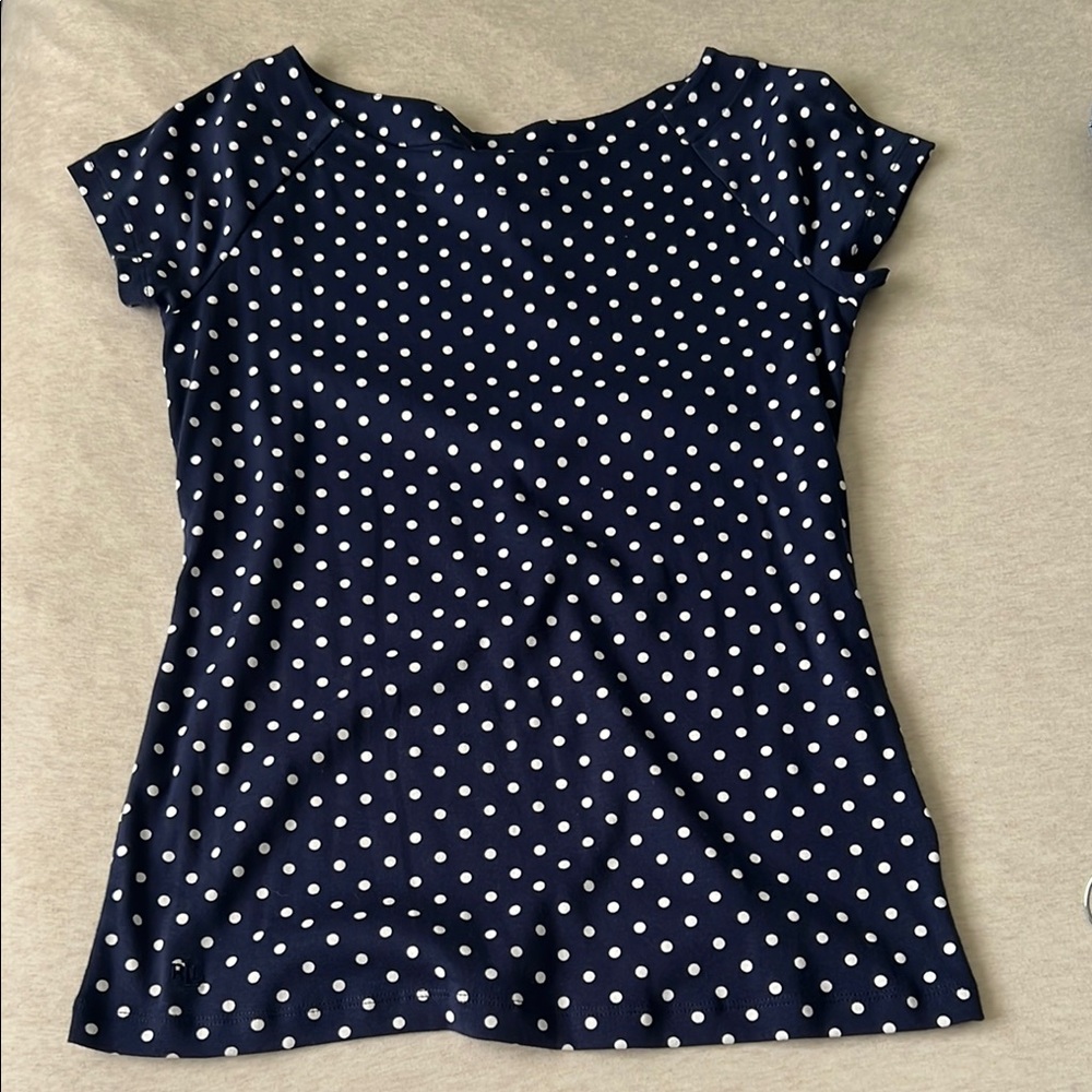 Navy Polka Dot Women's Top